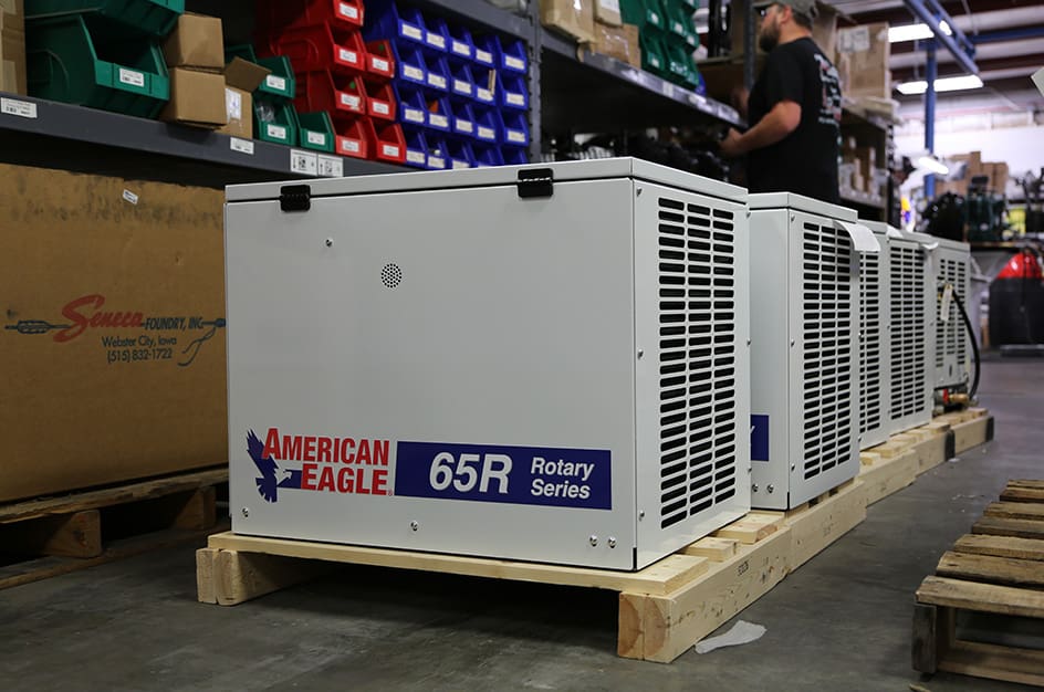 65R Rotary Screw Air Compressor in warehouse