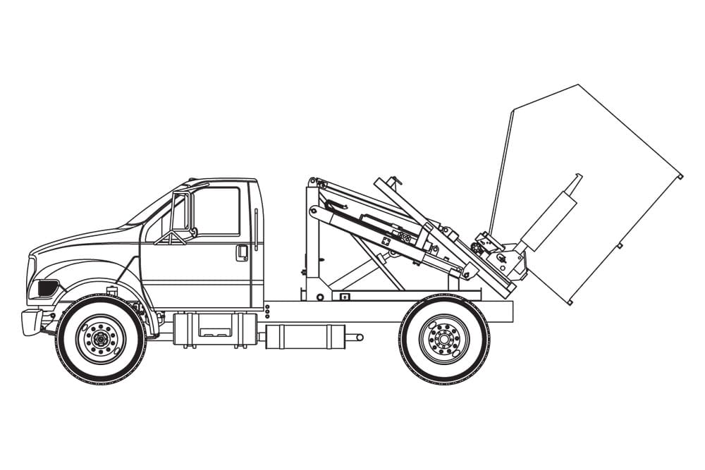 Dumpster Hauler Line Art