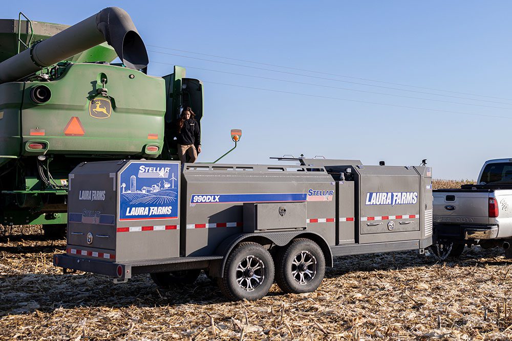 990DLX in farm hitched to truck