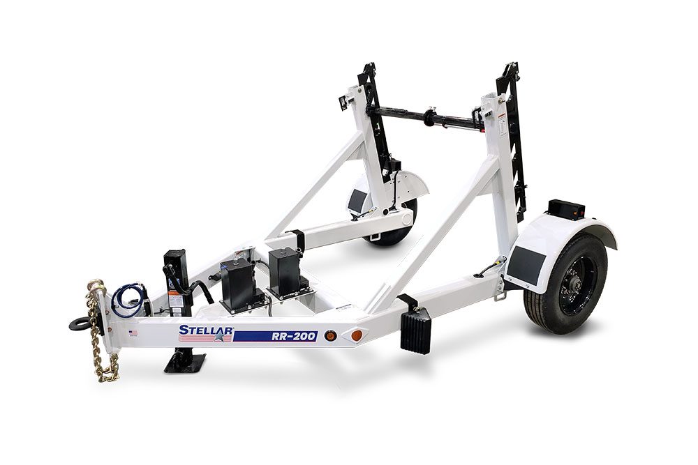 RR-200 Self-Loading Single-Reel Utility Trailer (white) with transparent background