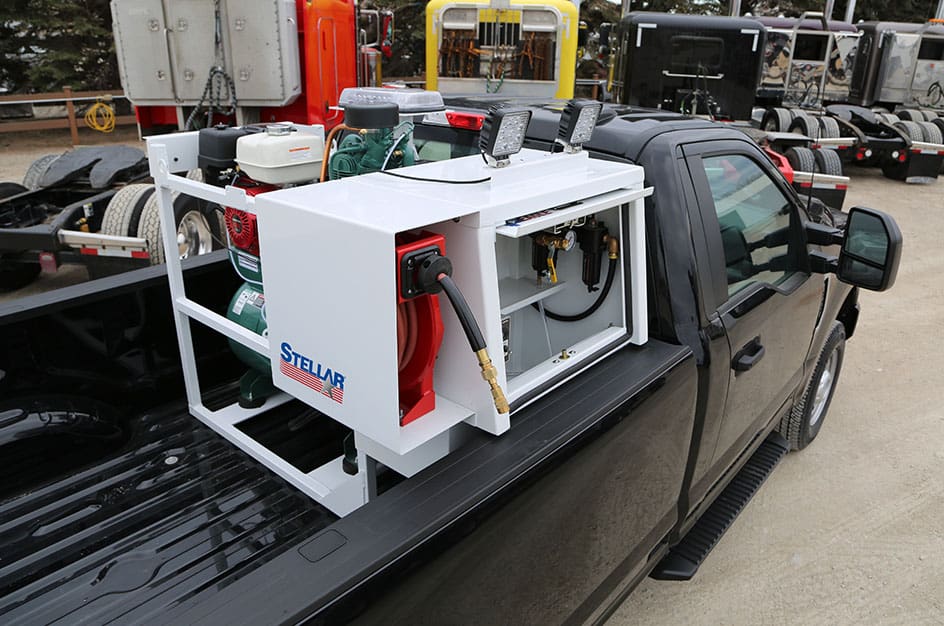 Stellar Back-Pac Service Module on the back of a pickup truck.