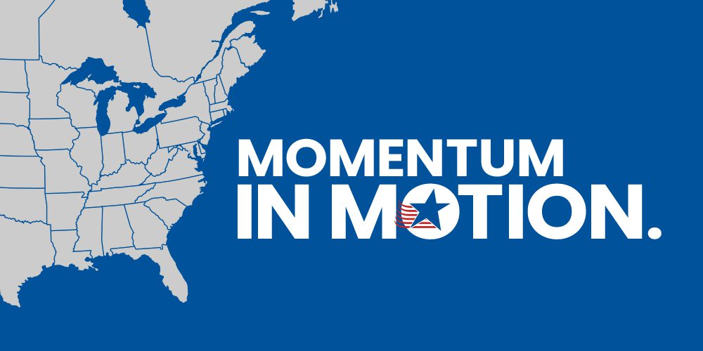 Map of the United States Momentum in Motion.