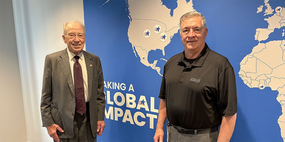 Stellar President Dave Zrostlik with Senator Chuck Grassley